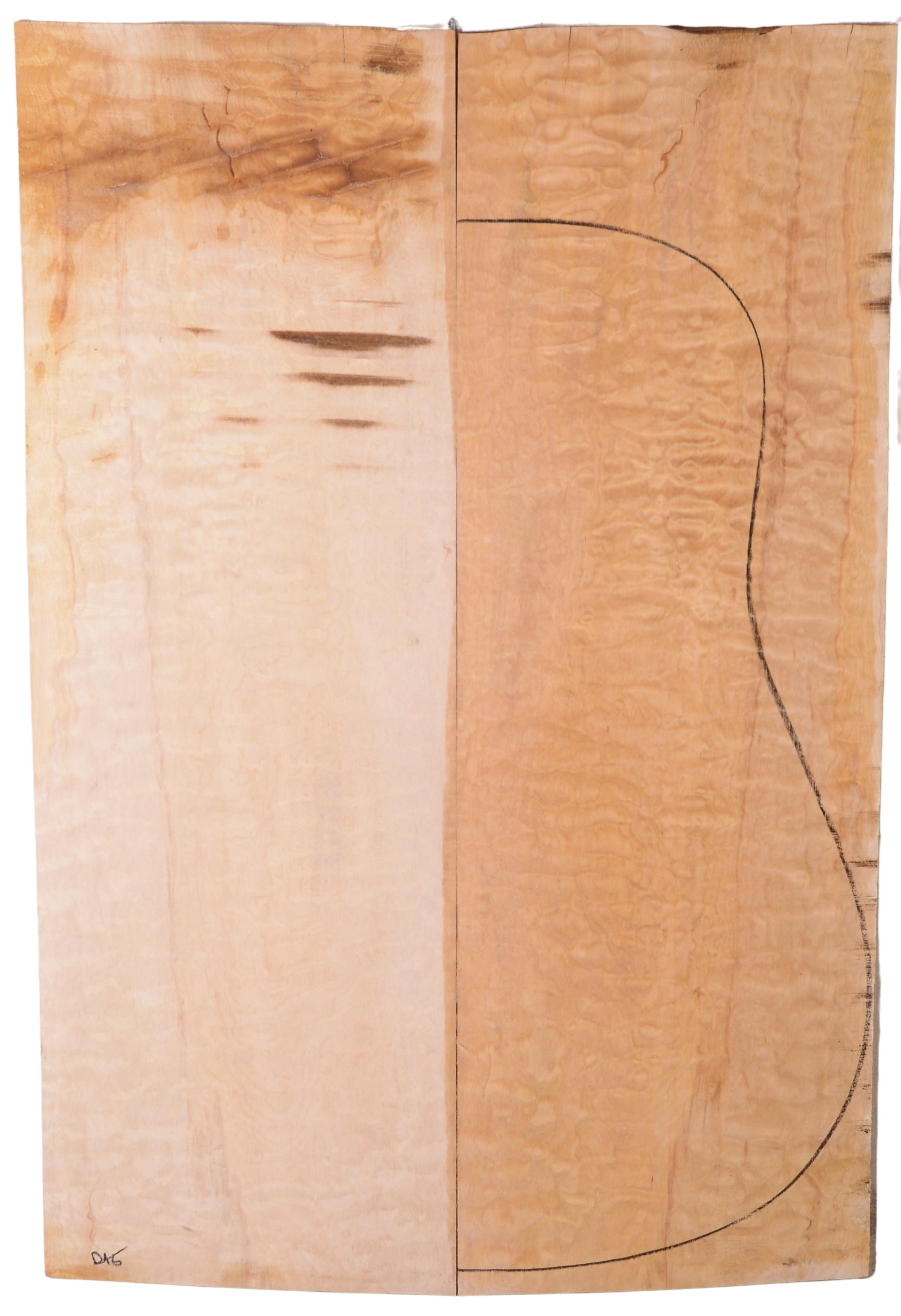 Maple (Big Leaf) GuitarBack2pcATC C3370.G.014