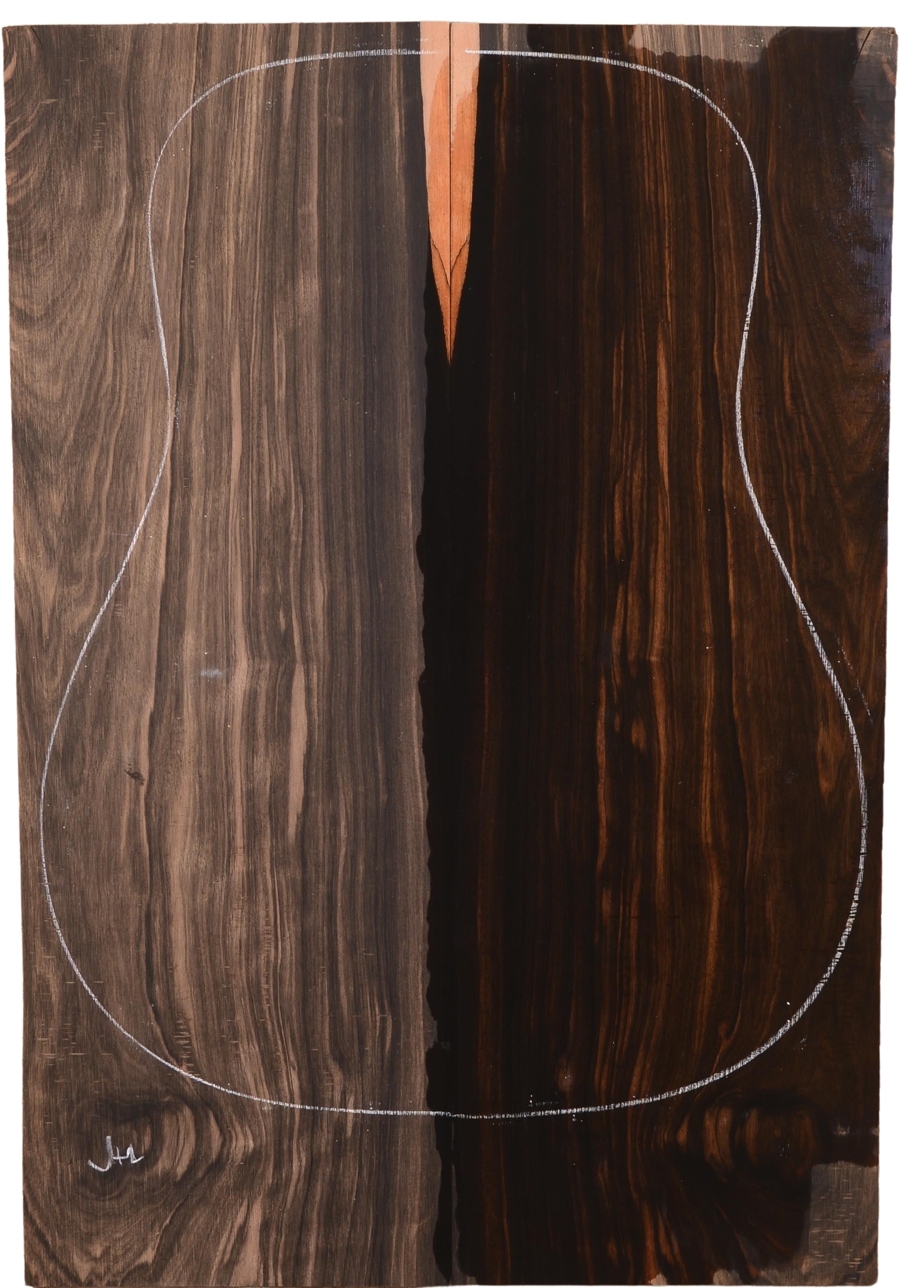 Ebony (Macassar) GuitarBack2pcATC EB.0002.G.010