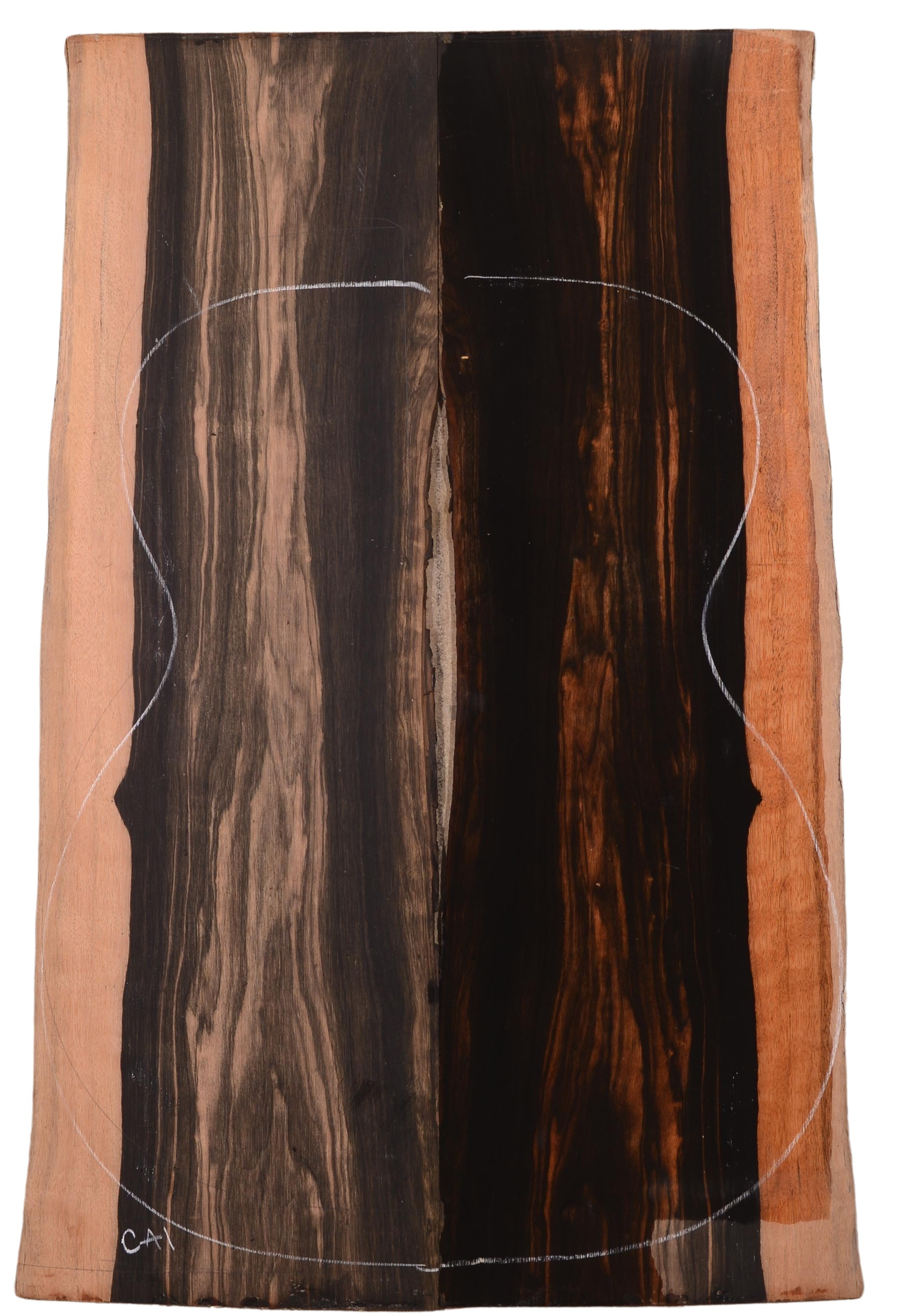 Ebony (Macassar) GuitarBack2pcATC EB.0002.G.033