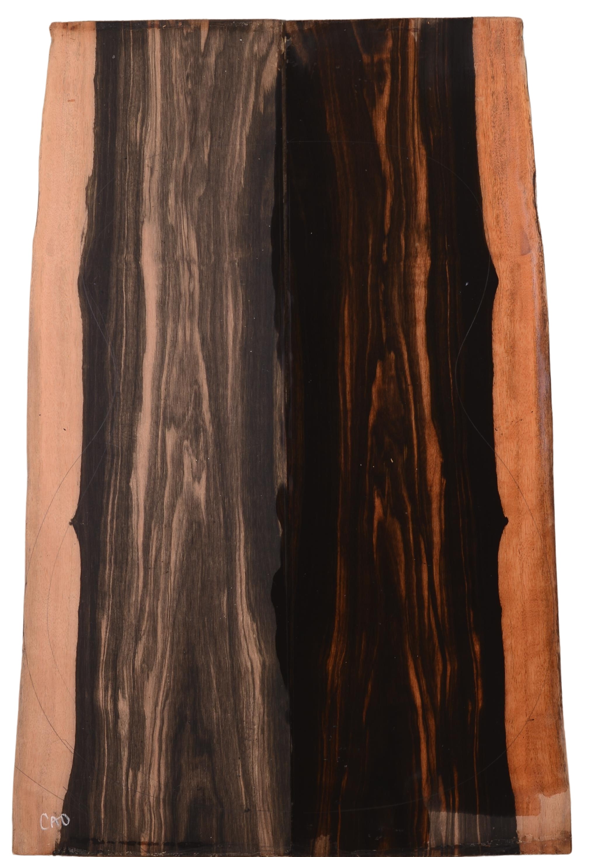 Ebony (Macassar) GuitarBack2pcATC EB.0002.G.034