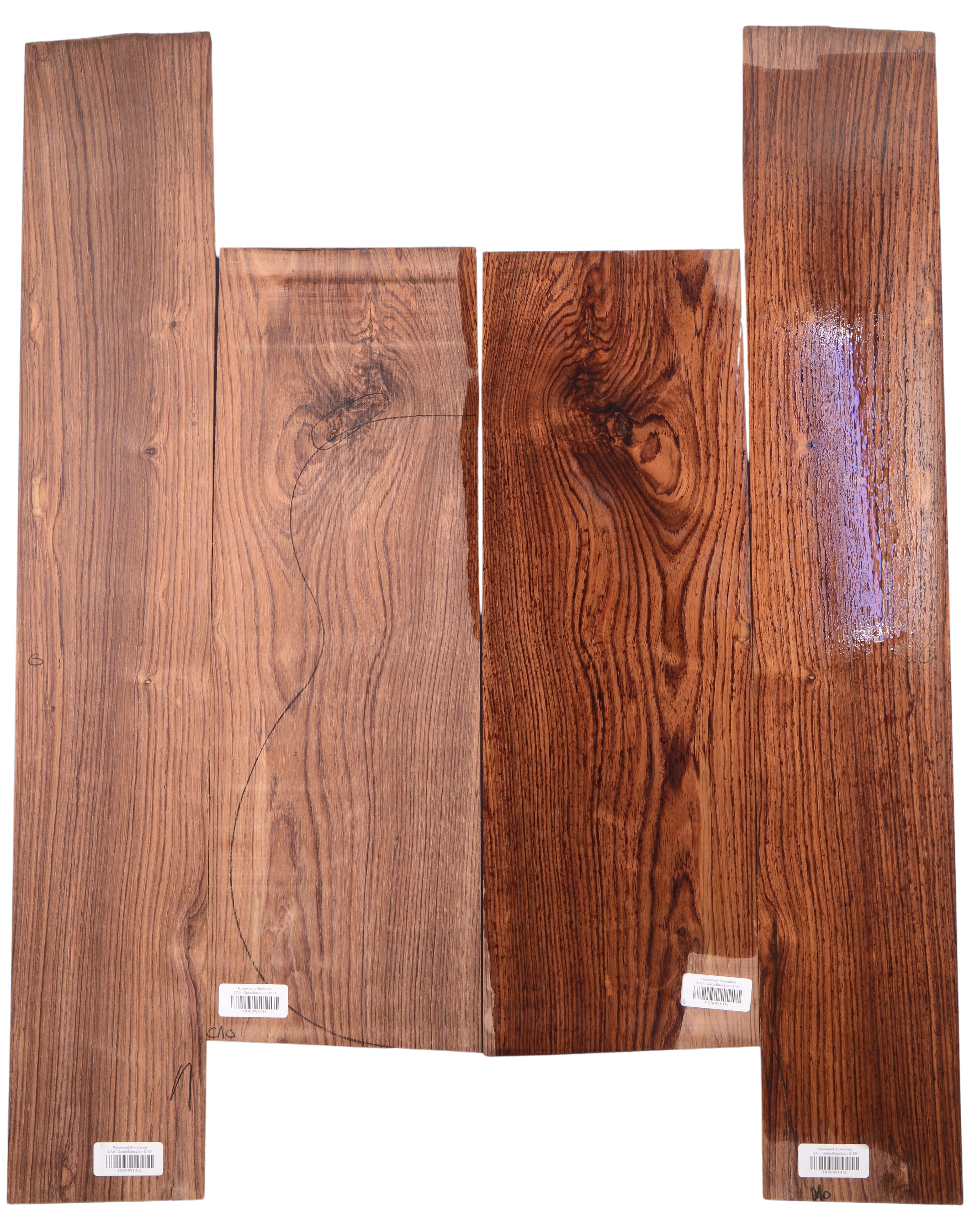 Rosewood (Honduras) GuitarSet4pcATC HONRW1.G.1023