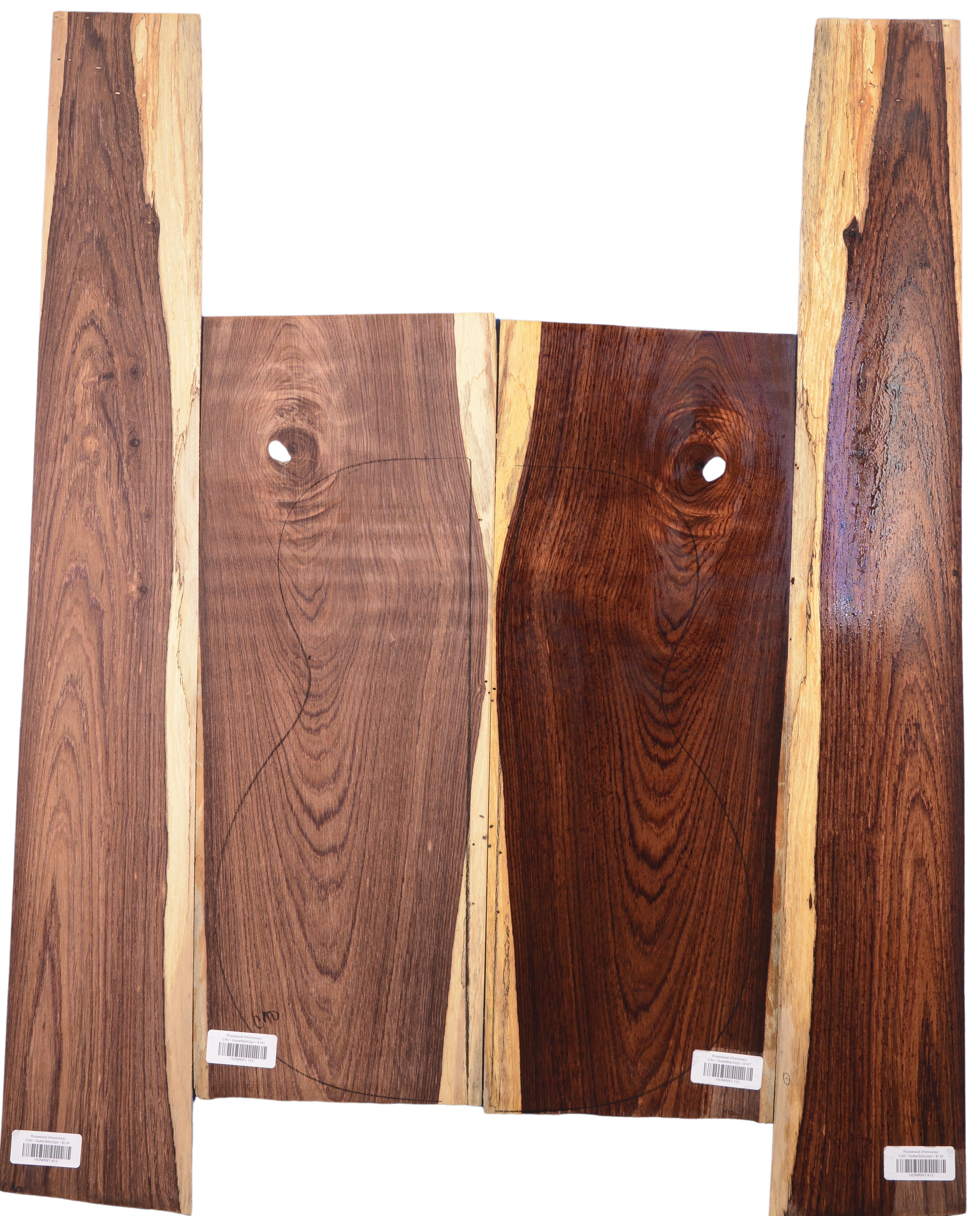 Rosewood (Honduras) GuitarSet4pcATC HONRW1.G.1034