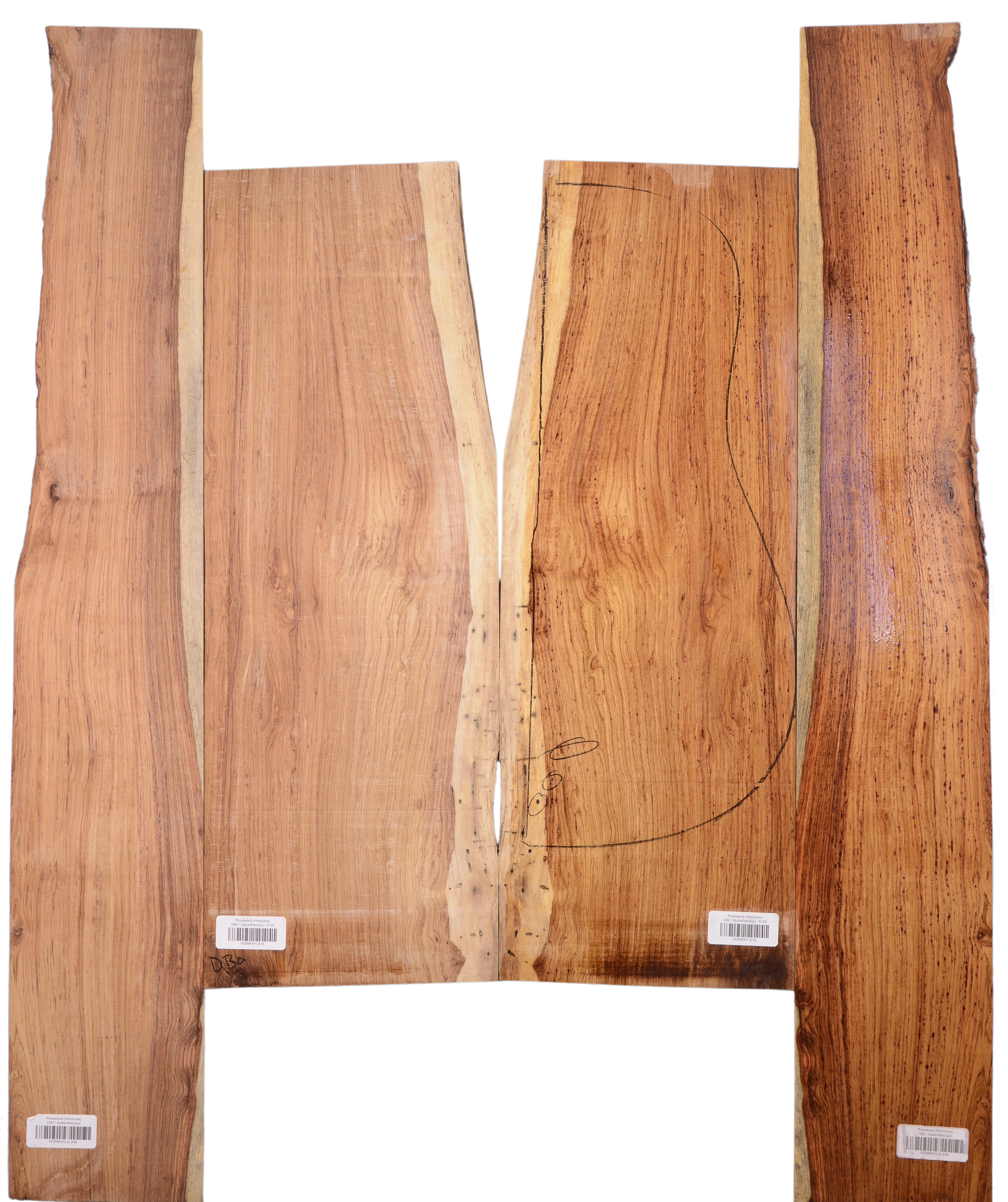 Rosewood (Honduras) GuitarSet4pcATC HONRW1.G.1041