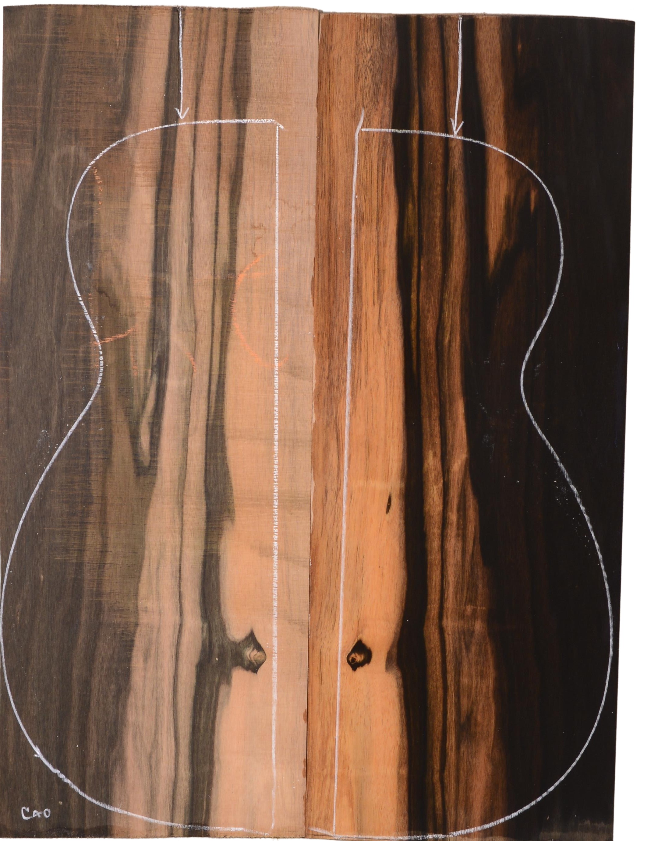 Ebony (Macassar) GuitarBack2pcATC L022977.G.020