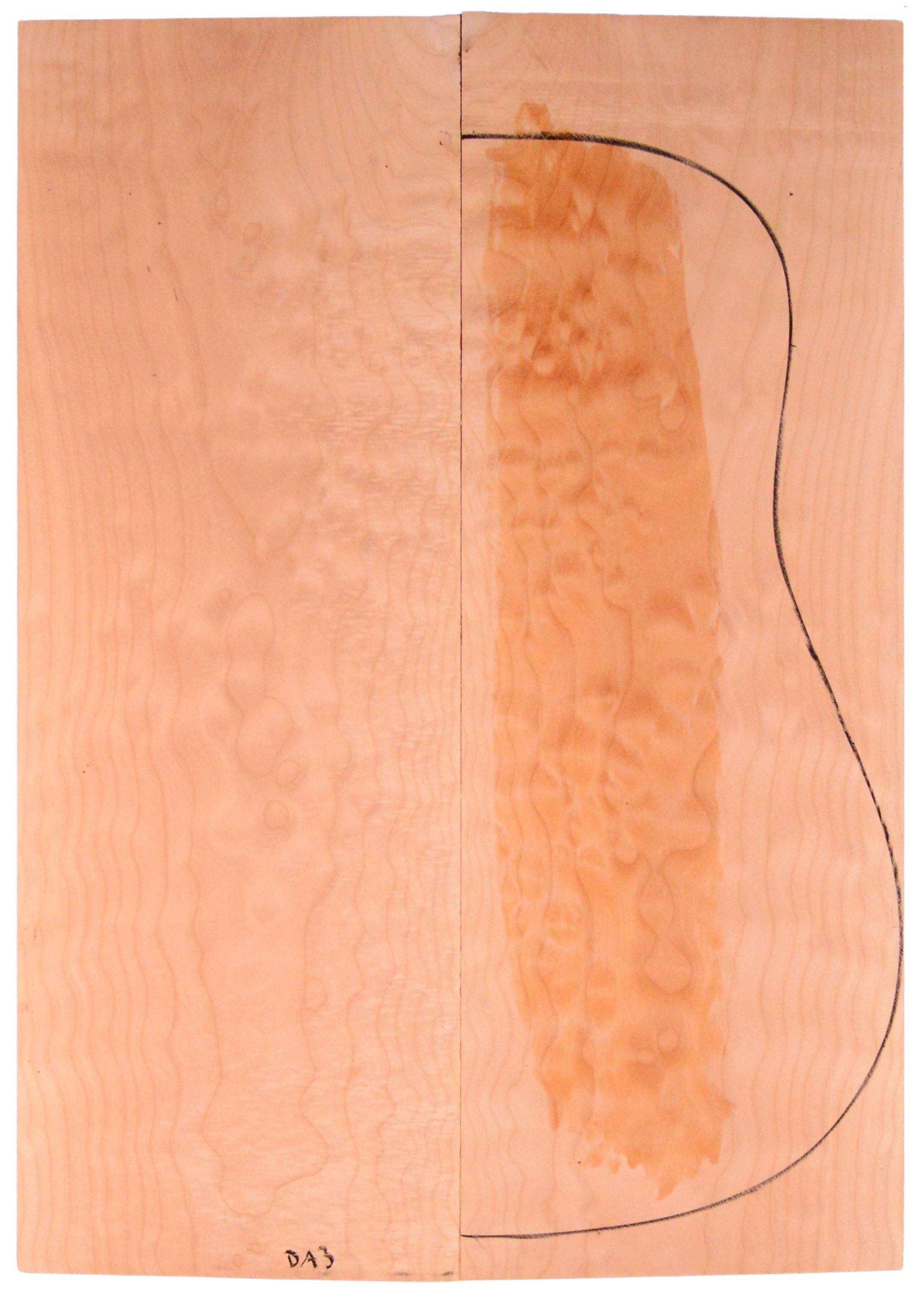 Maple (Big Leaf) GuitarBack2pcATC M2843.G.029