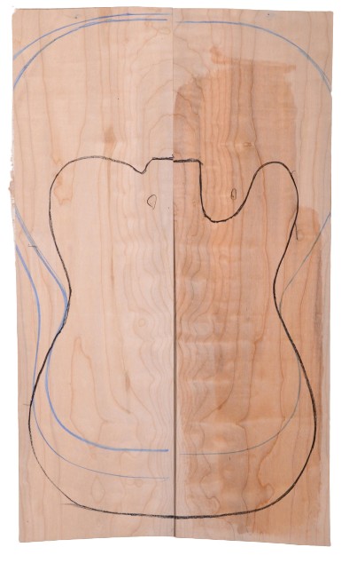 Maple (Big Leaf) GuitarSolidBodyTopATC C3370.G.120