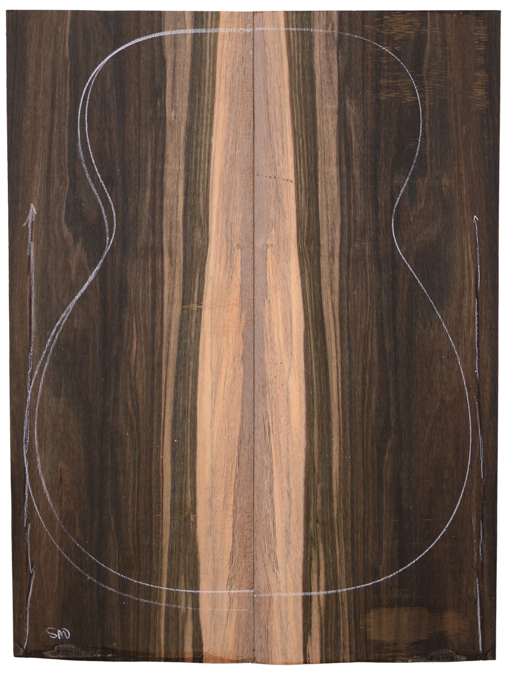 Ebony (Macassar) GuitarBack2pcATC L15511.G.022