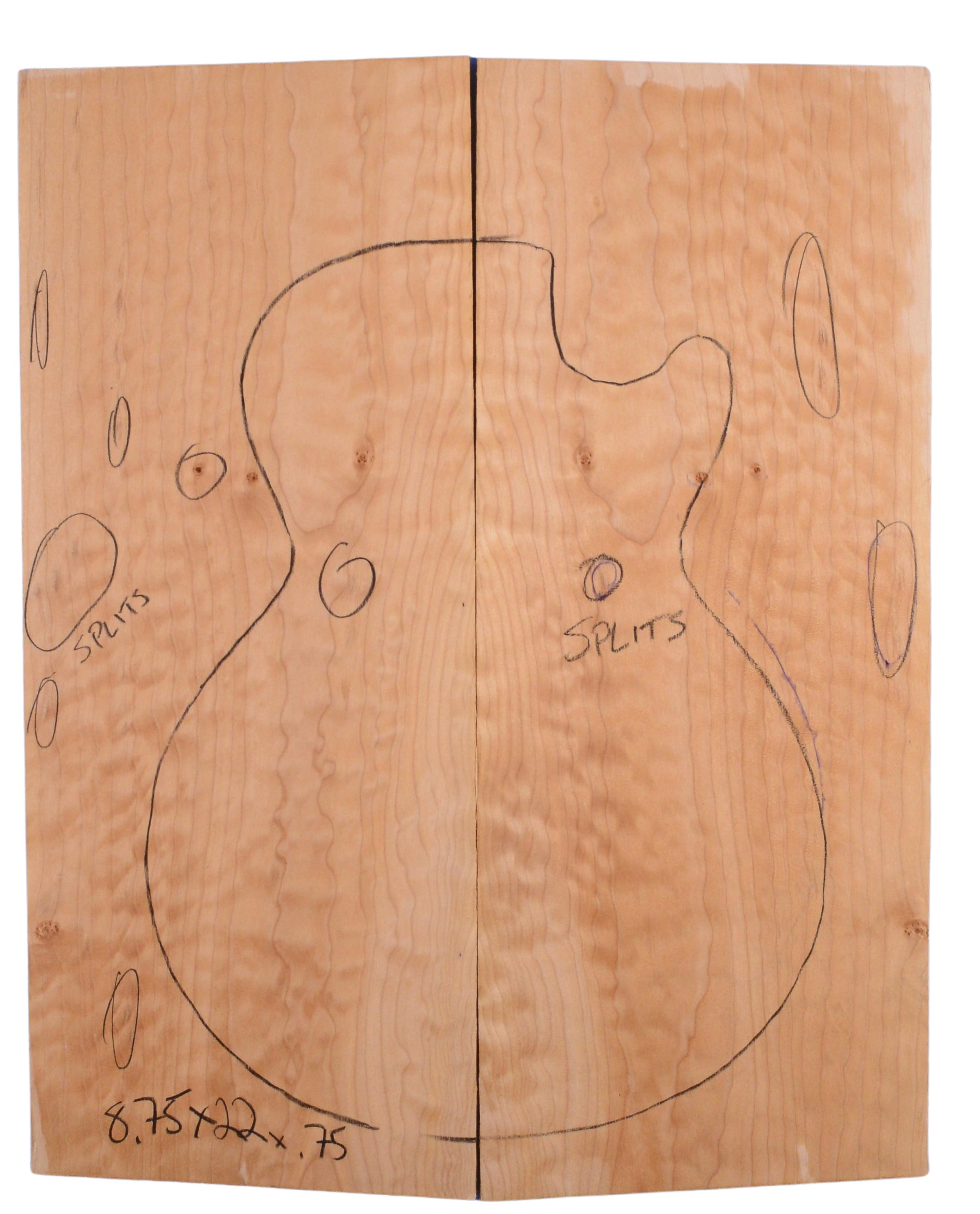 Maple (Big Leaf) GuitarSolidBodyTopATC L20082.G.052