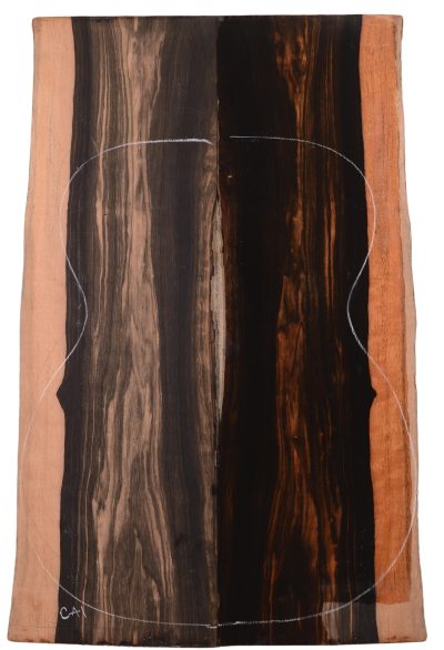 Ebony (Macassar) GuitarBack2pcATC EB.0002.G.033