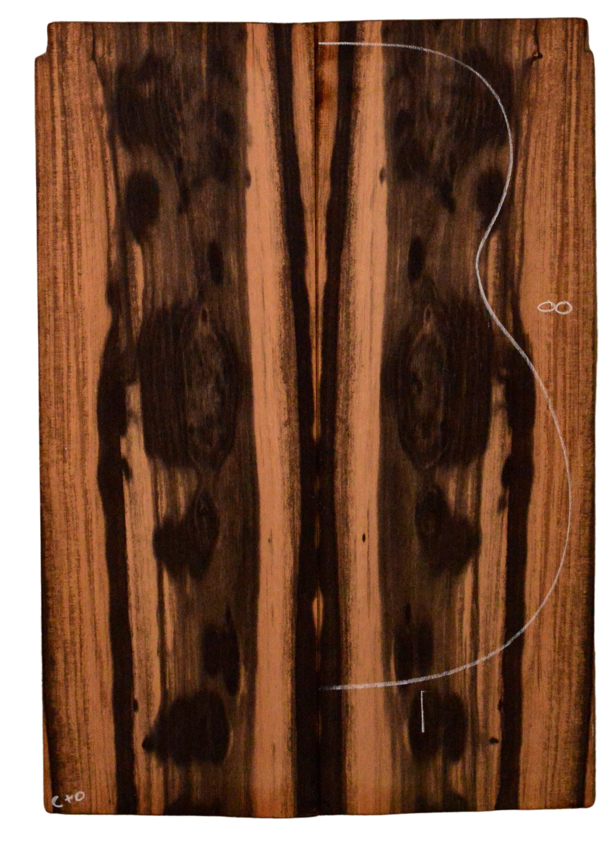 Ebony (Gabon) GuitarBack2pcATC L15489.G.050