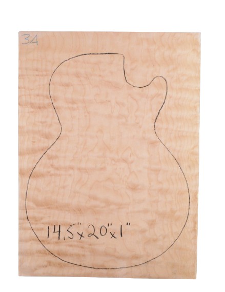 Maple (Big Leaf) GuitarSolidBodyTopATC L20082.G.046