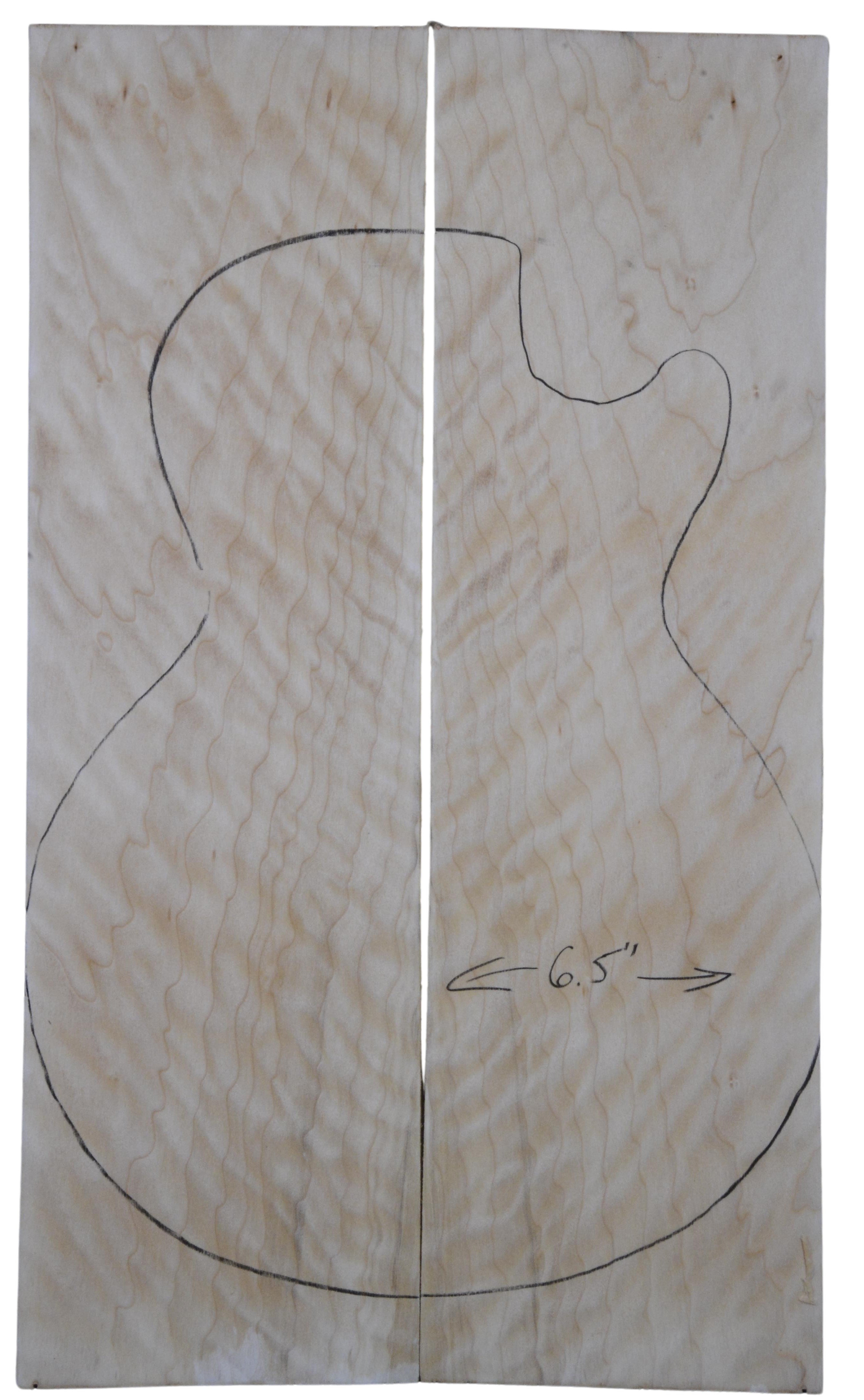 Maple (Big Leaf) GuitarSolidBodyTopATC L20174.G.052