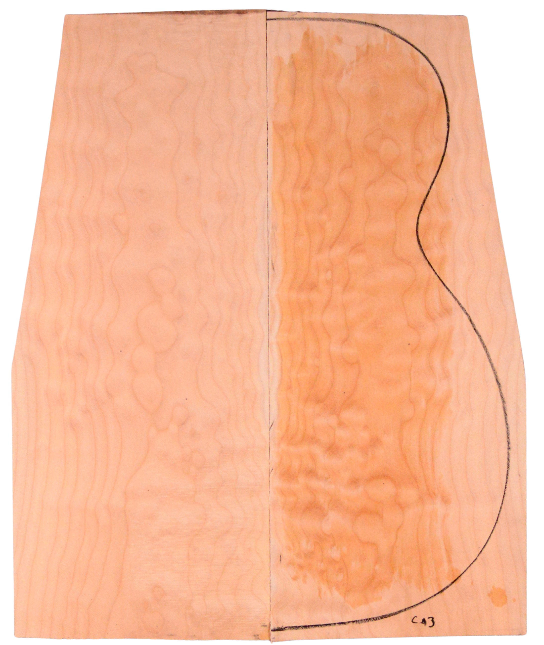 Maple (Big Leaf) GuitarBack2pcATC M2843.G.016
