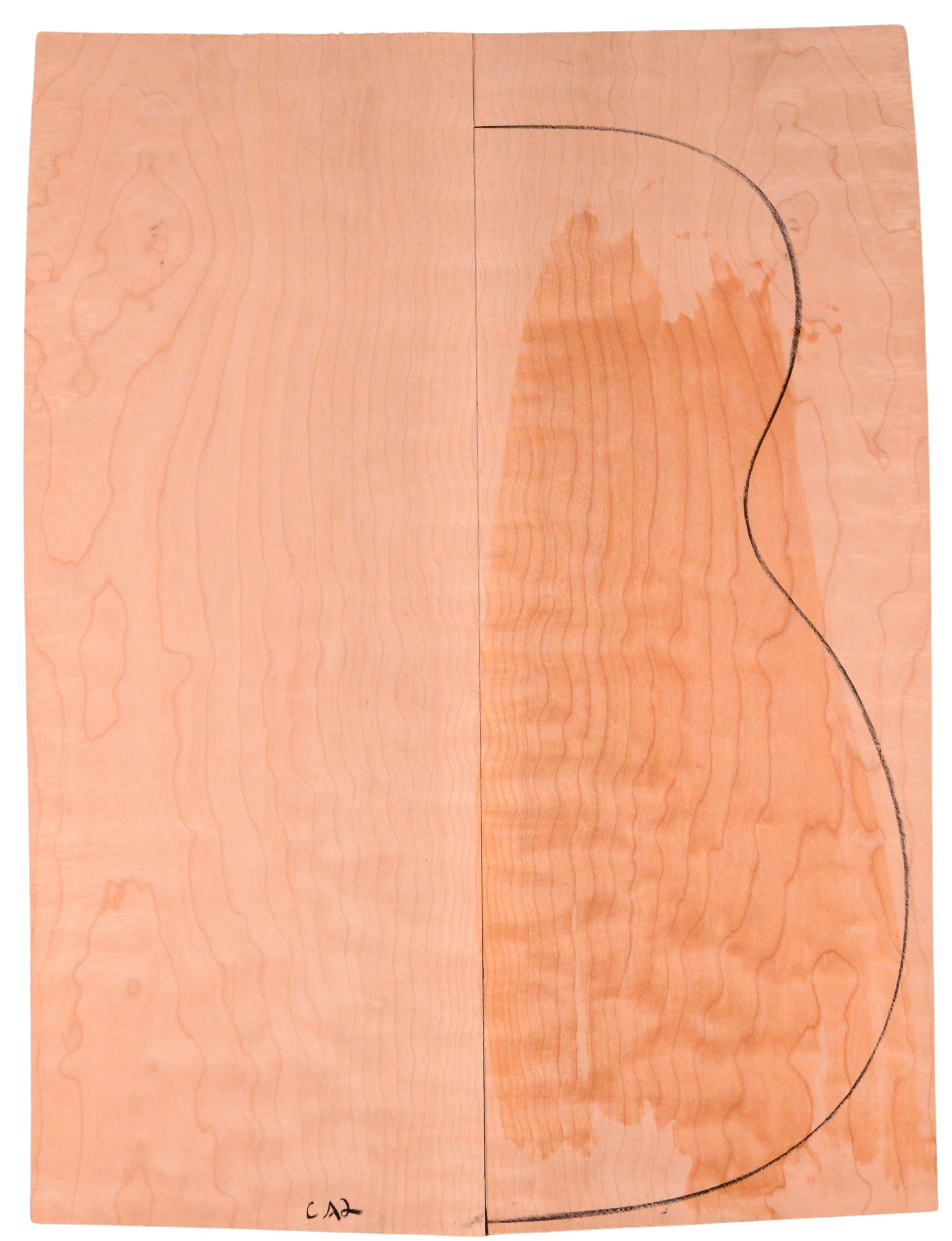 Maple (Big Leaf) GuitarBack2pcATC M2843.G.018