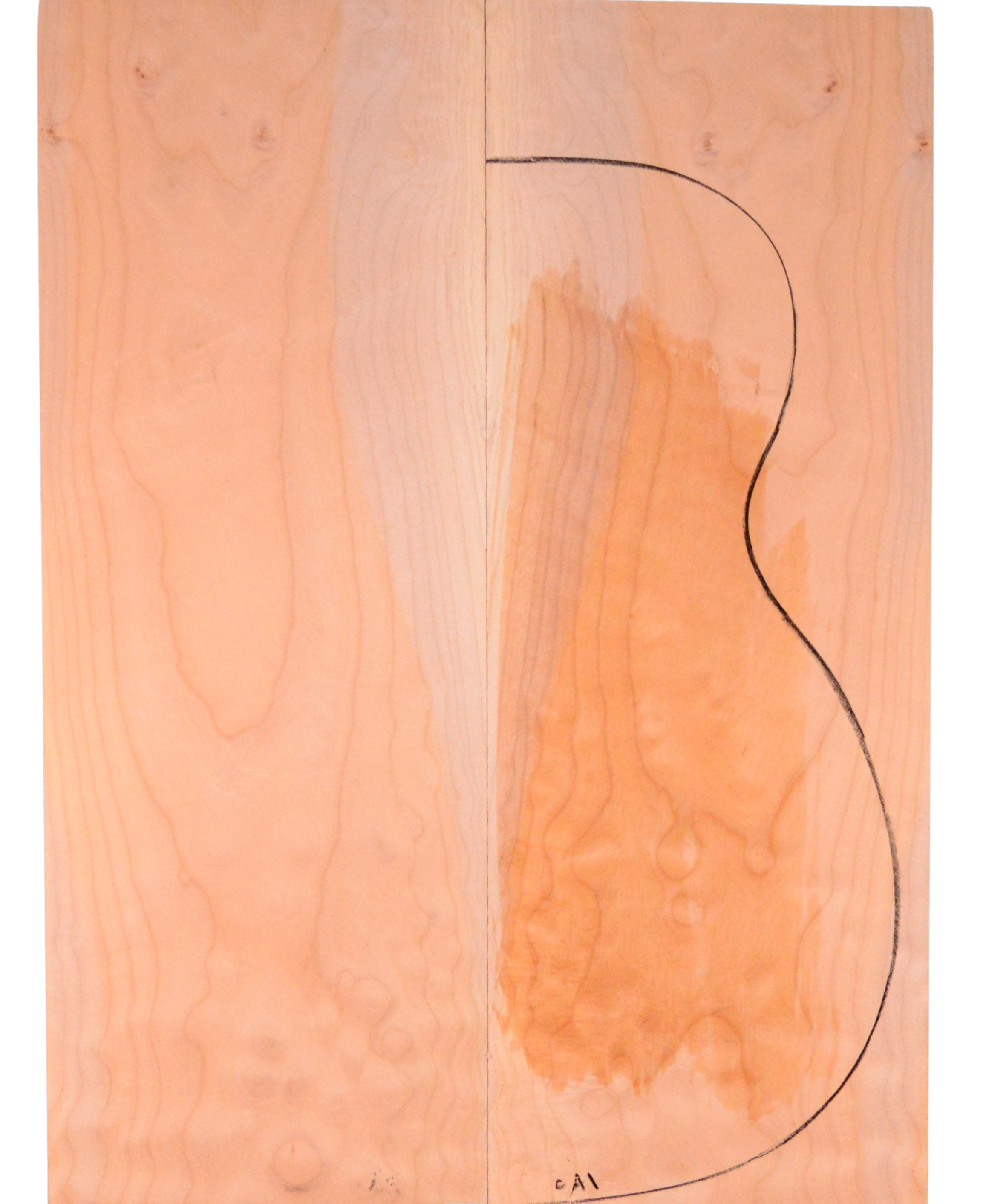 Maple (Big Leaf) GuitarBack2pcATC M2843.G.022