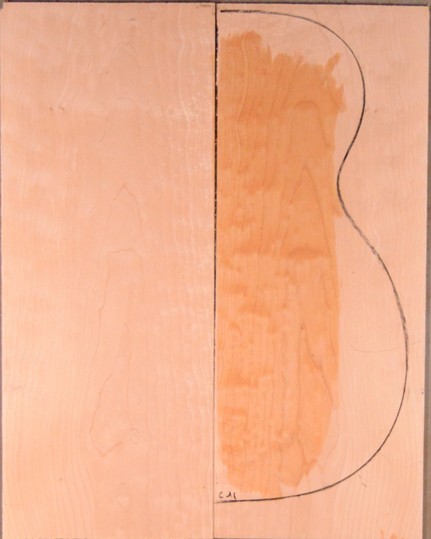 Maple (Big Leaf) GuitarBack2pcATC M2843.G.024