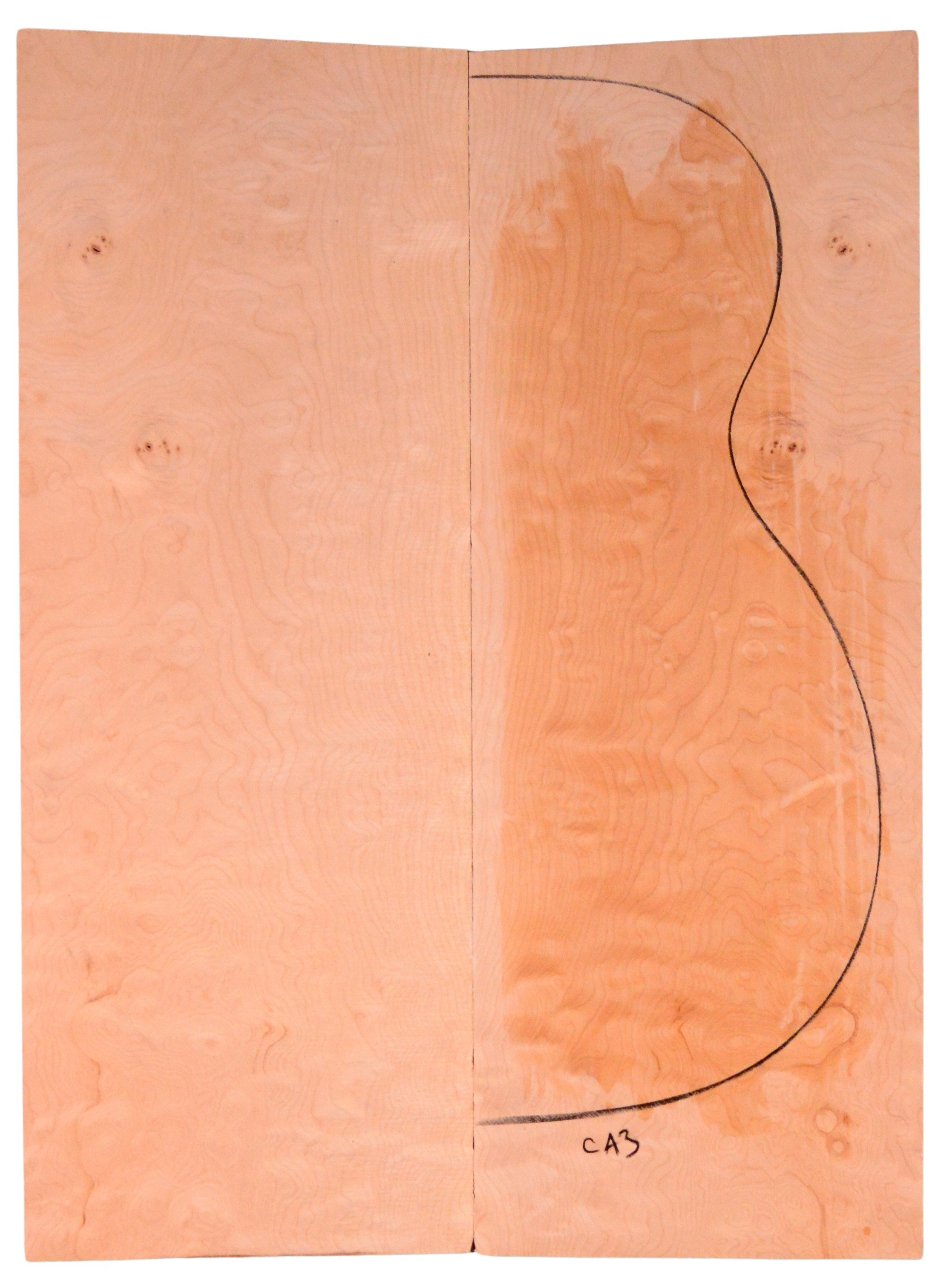 Maple (Big Leaf) GuitarBack2pcATC M2843.G.025