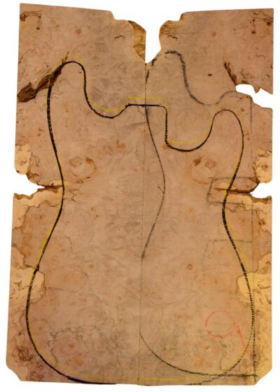 Maple (Big Leaf) GuitarSolidBodyTopATC SPLTBURL.G.017